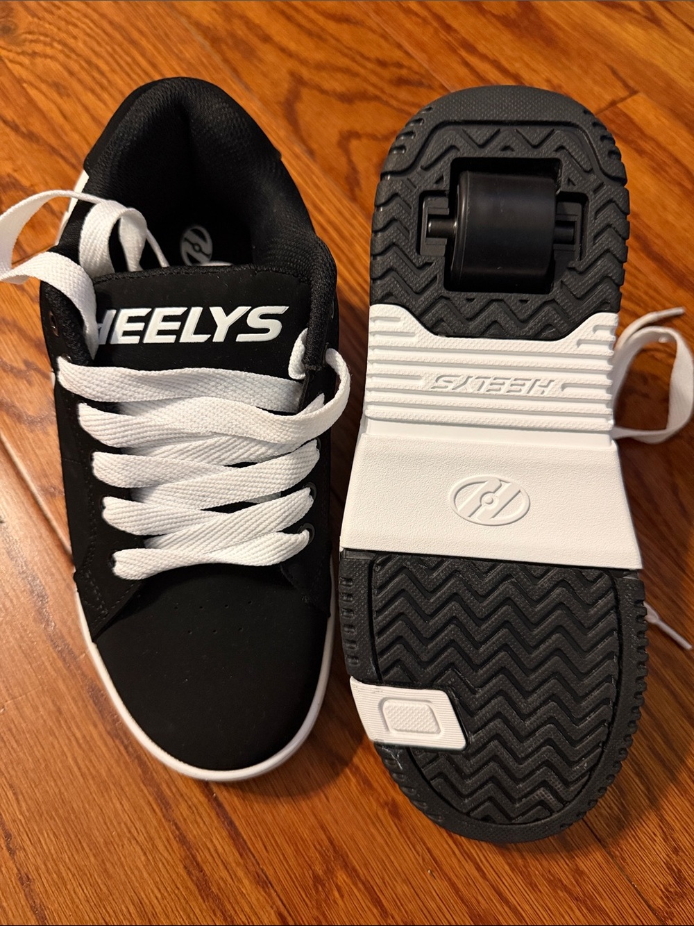 Heelys Kids Black and White Wheel Sneakers